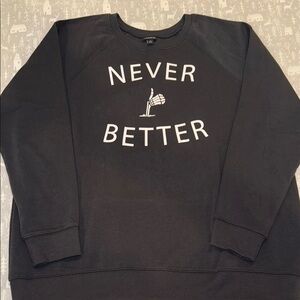 torrid Black Crewneck Sweater with Graphic Print NWOT!